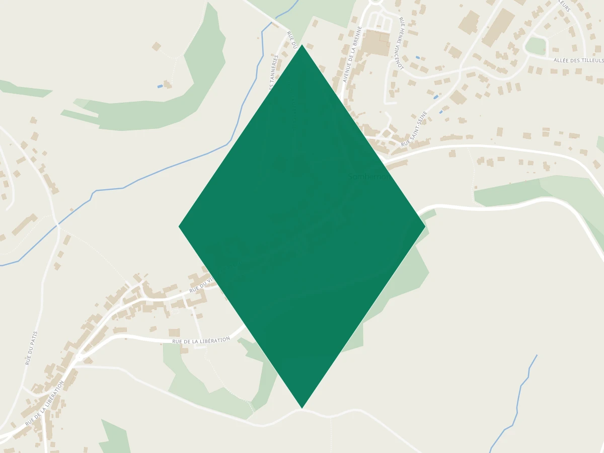 Carte des communes à 30 minutes de Dijon