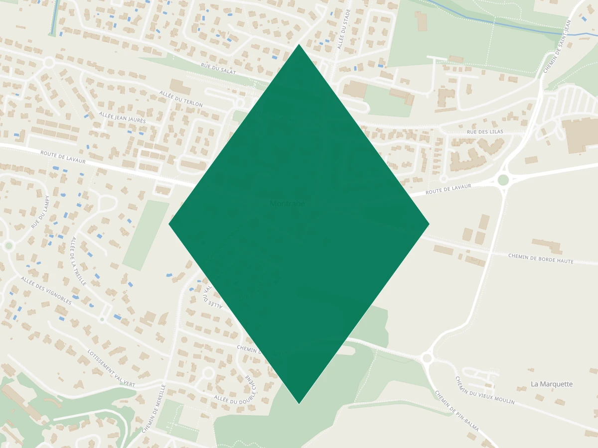 Carte des communes à 15 minutes de Toulouse