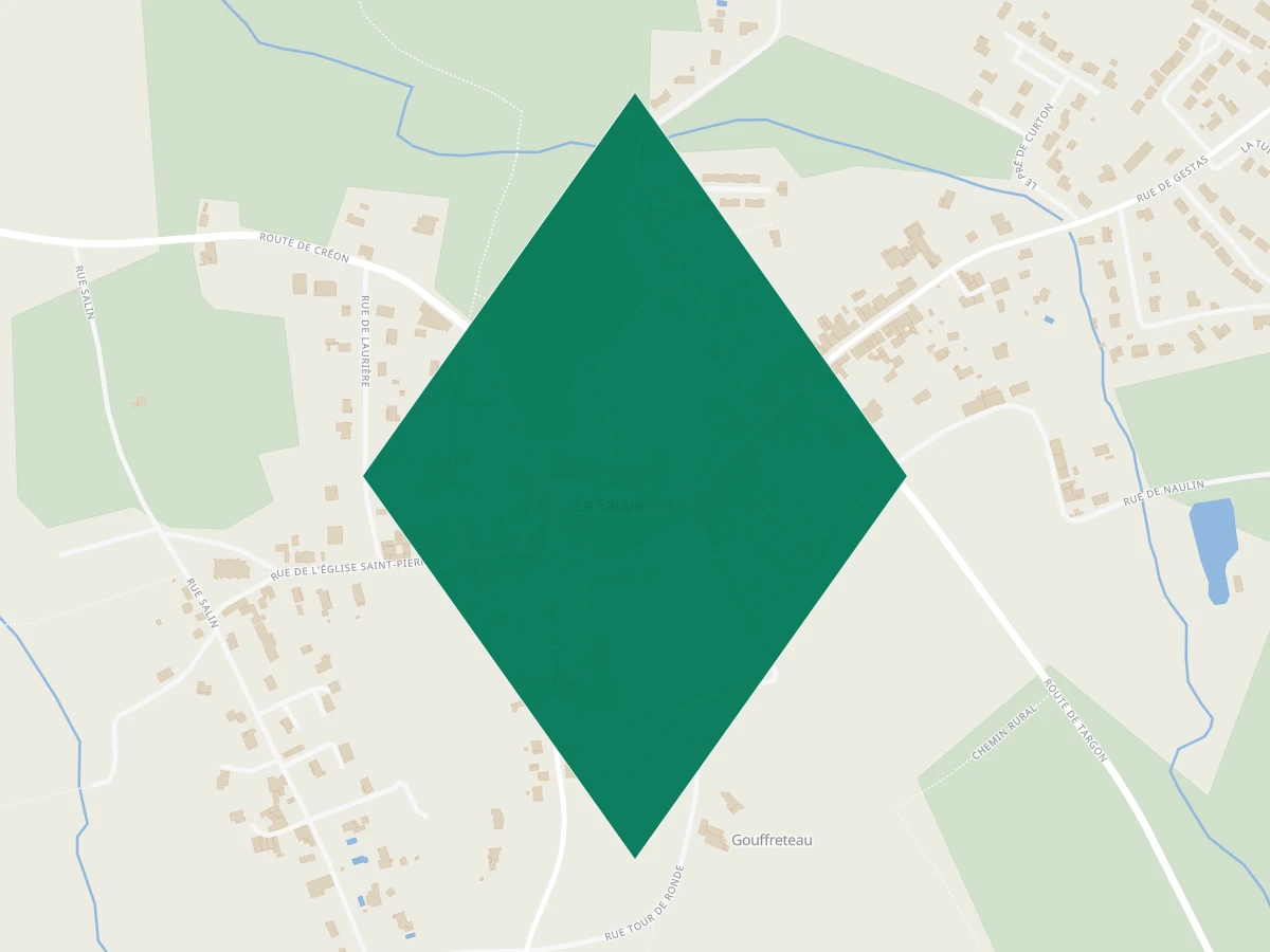 Carte des communes à 45 minutes de Bordeaux
