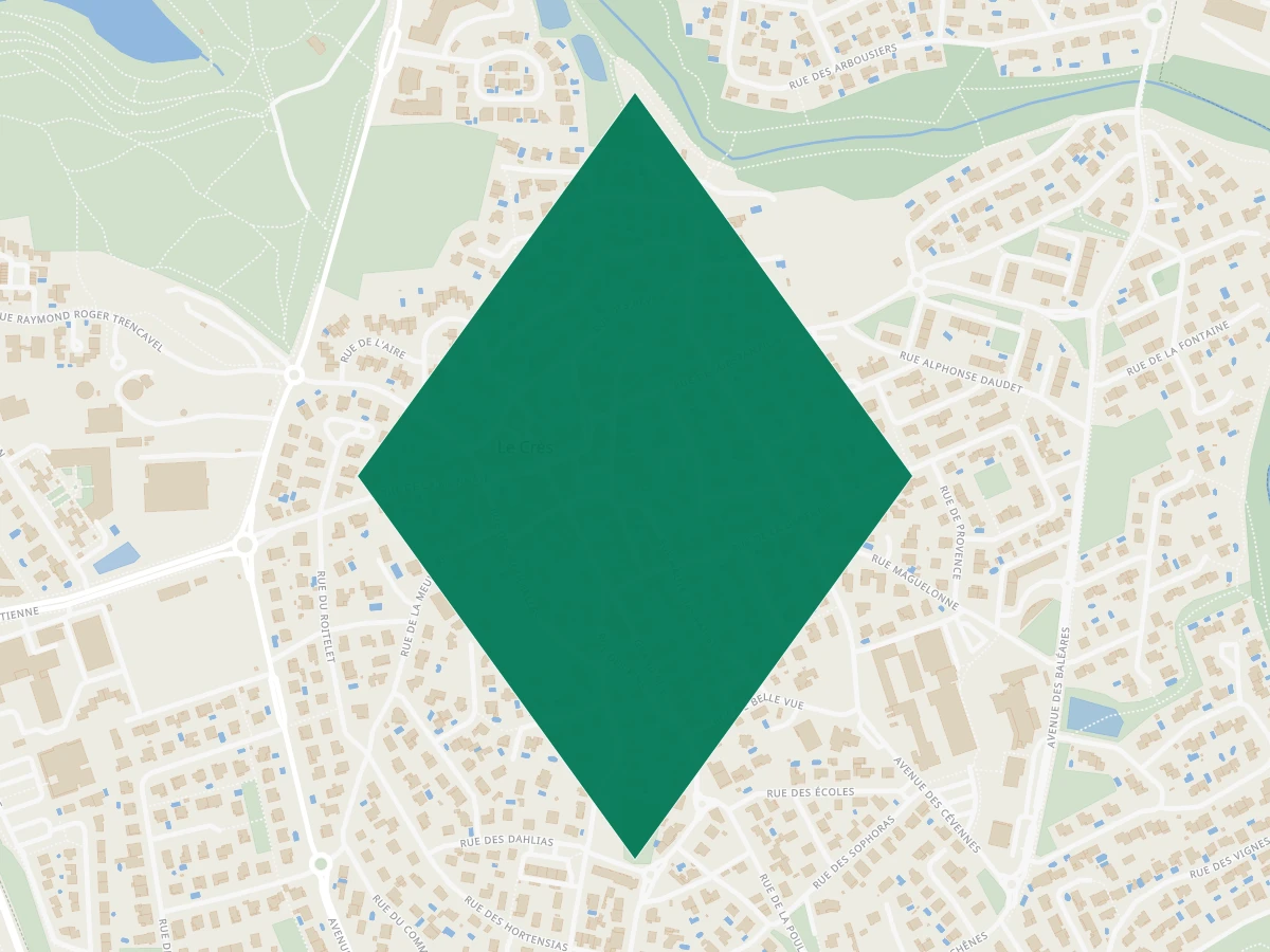 Carte des communes à 15 minutes de Montpellier