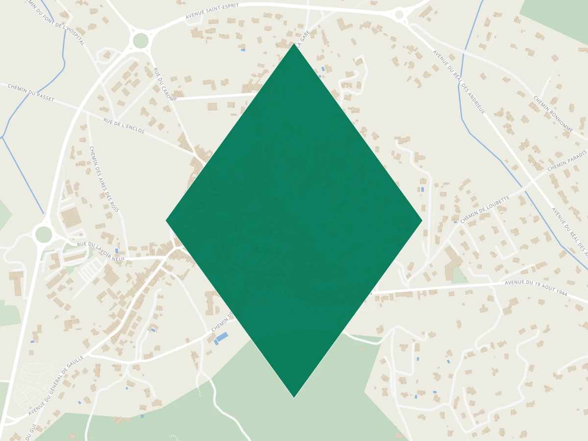 Carte des communes à 45 minutes de Aix-en-Provence