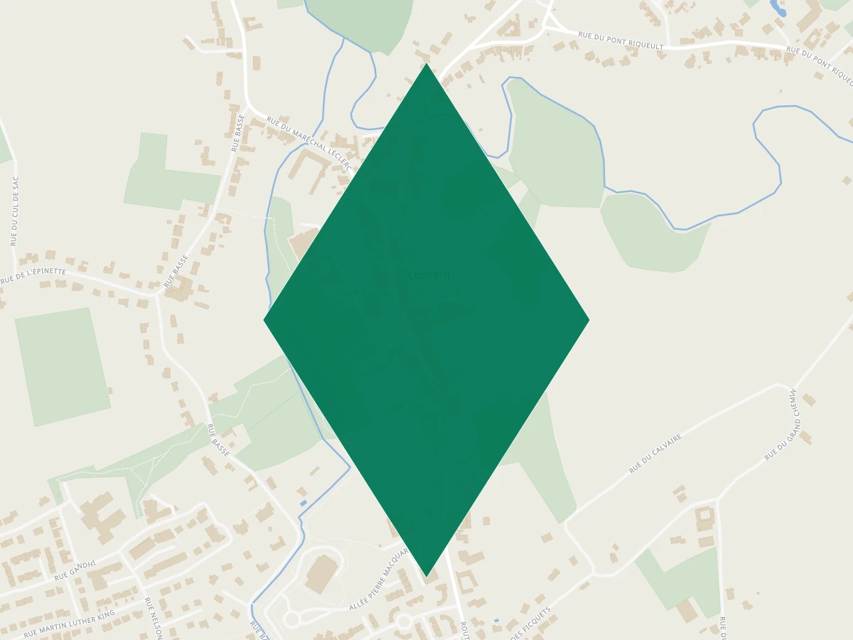 Carte des communes à 45 minutes de Lille