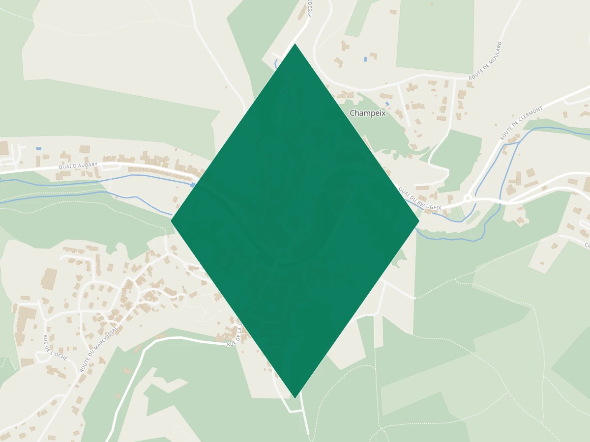 Carte des communes à 30 minutes de Clermont-Ferrand