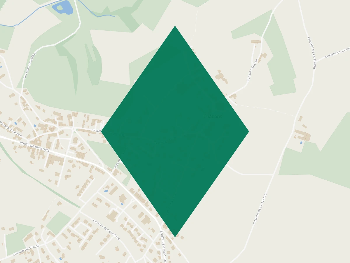 Carte des communes à 45 minutes de Grenoble