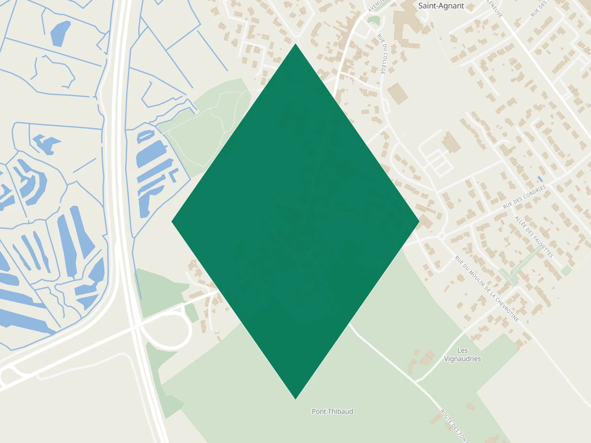 Carte des communes à 45 minutes de La Rochelle