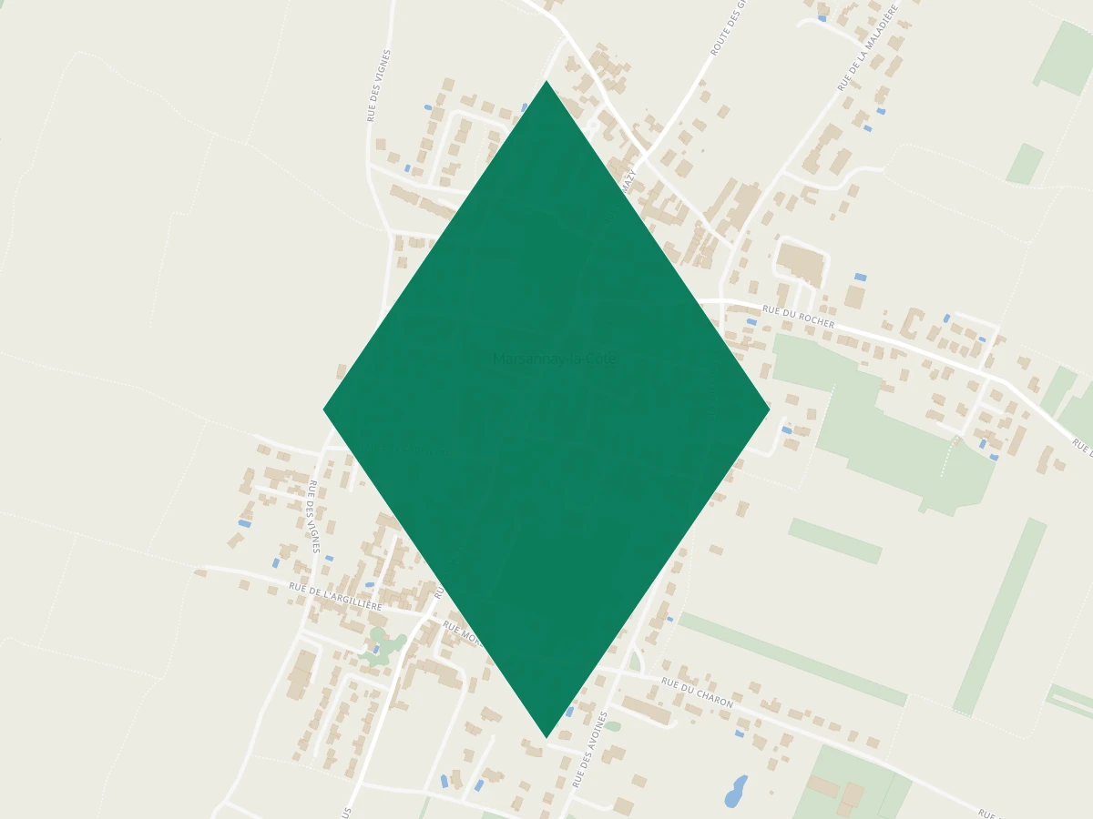 Carte des communes à 15 minutes de Dijon