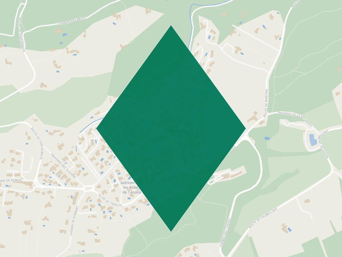 Carte des communes à 15 minutes de Aix-en-Provence