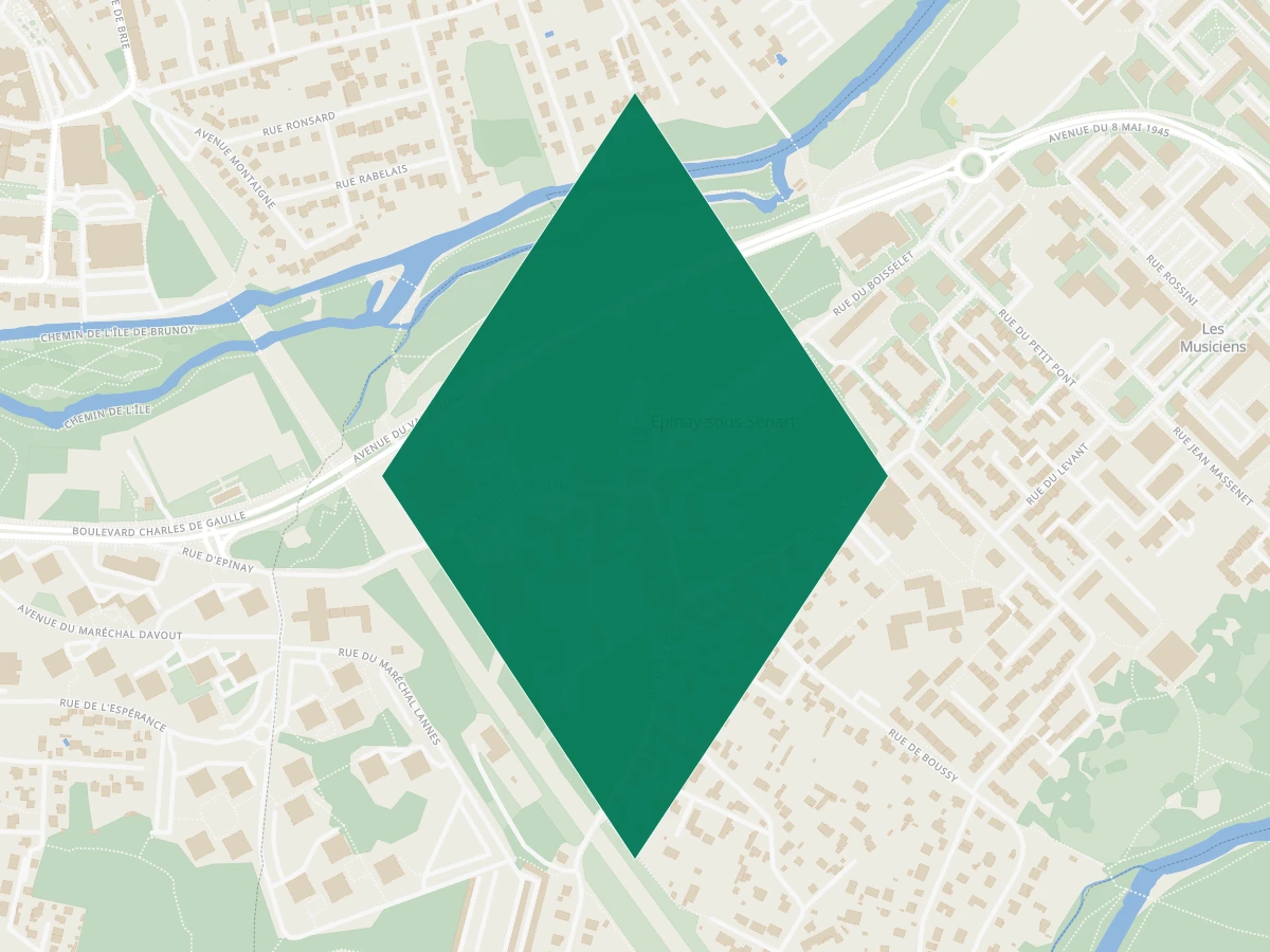 Carte des communes à 45 minutes de Paris