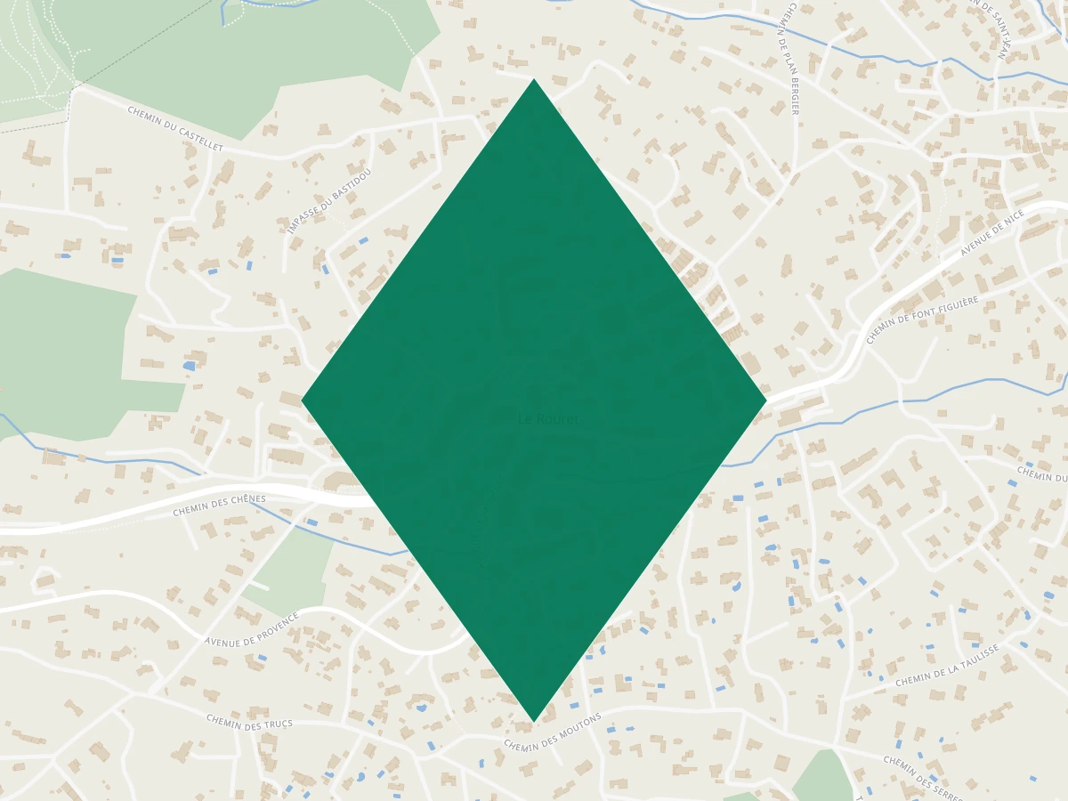 Carte des communes à 45 minutes de Nice