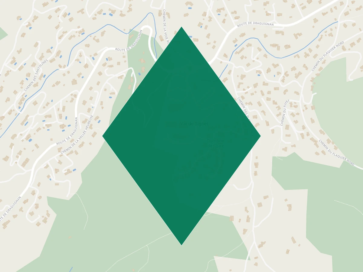 Carte des communes à 30 minutes de Le Cannet