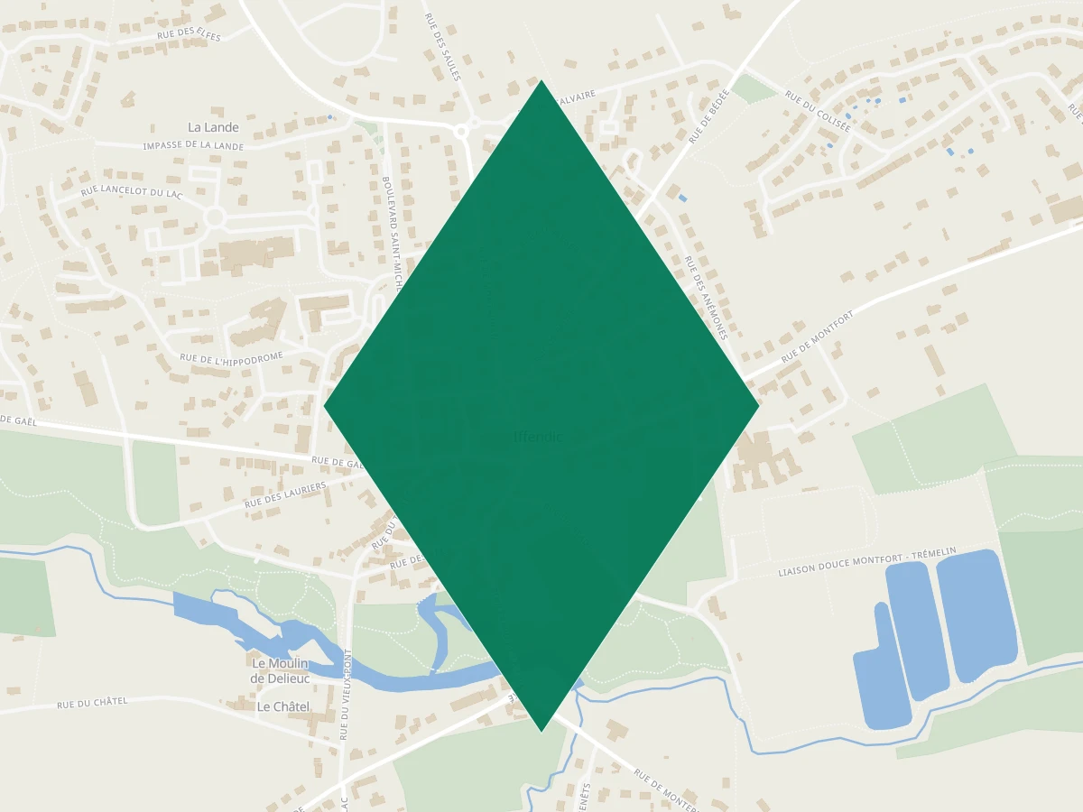 Carte des communes à 30 minutes de Rennes