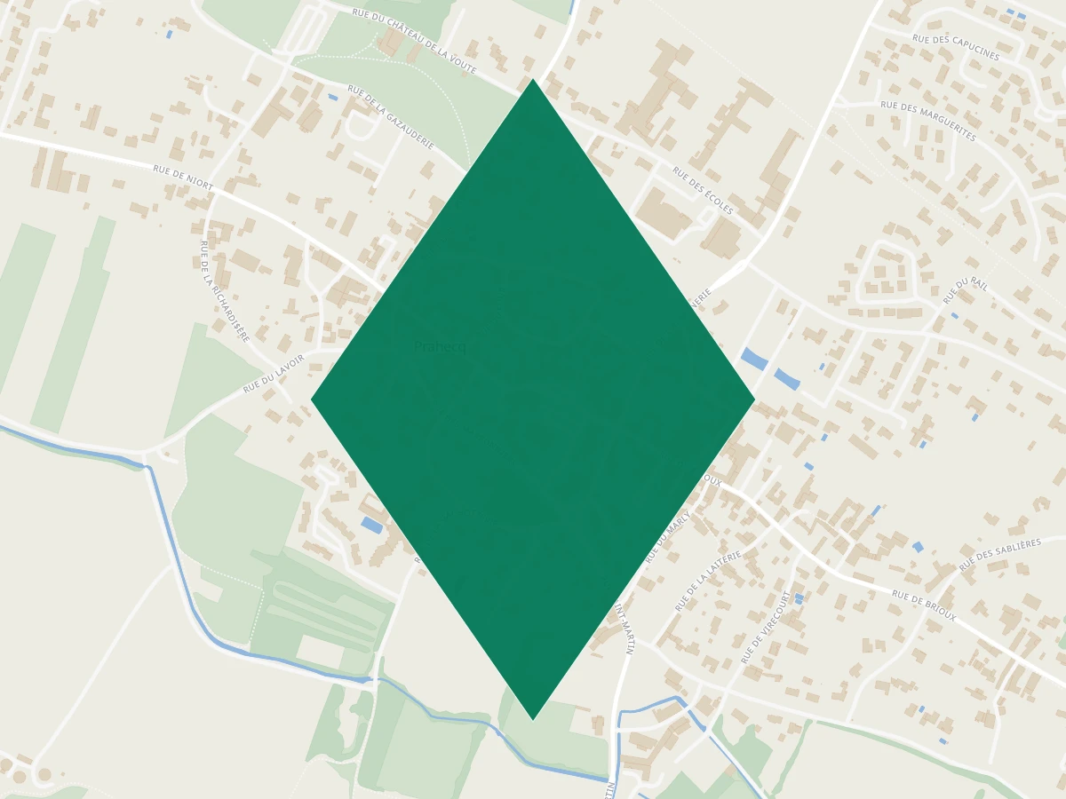 Carte des communes à 30 minutes de Niort