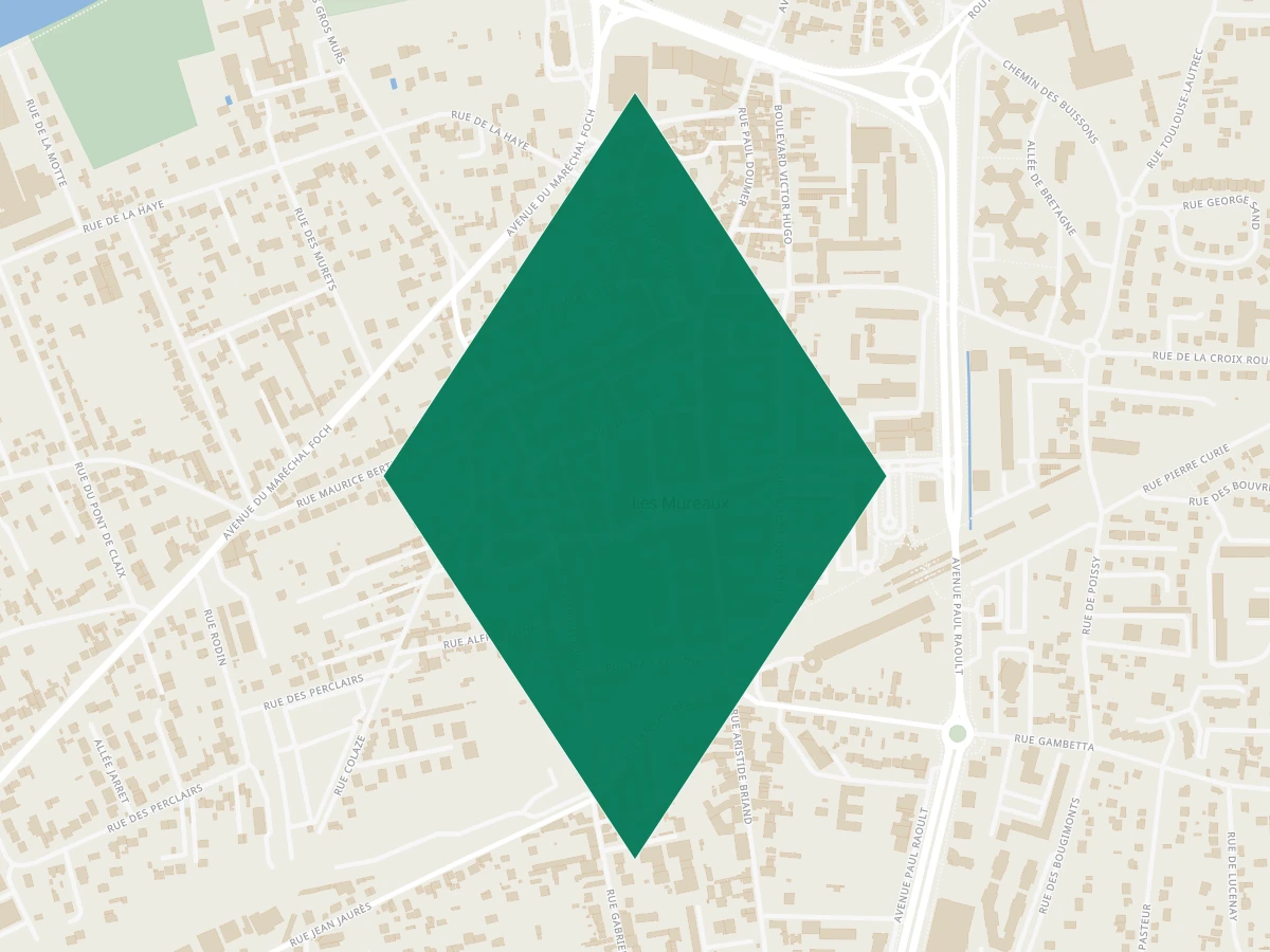 Carte des communes à 30 minutes de Versailles