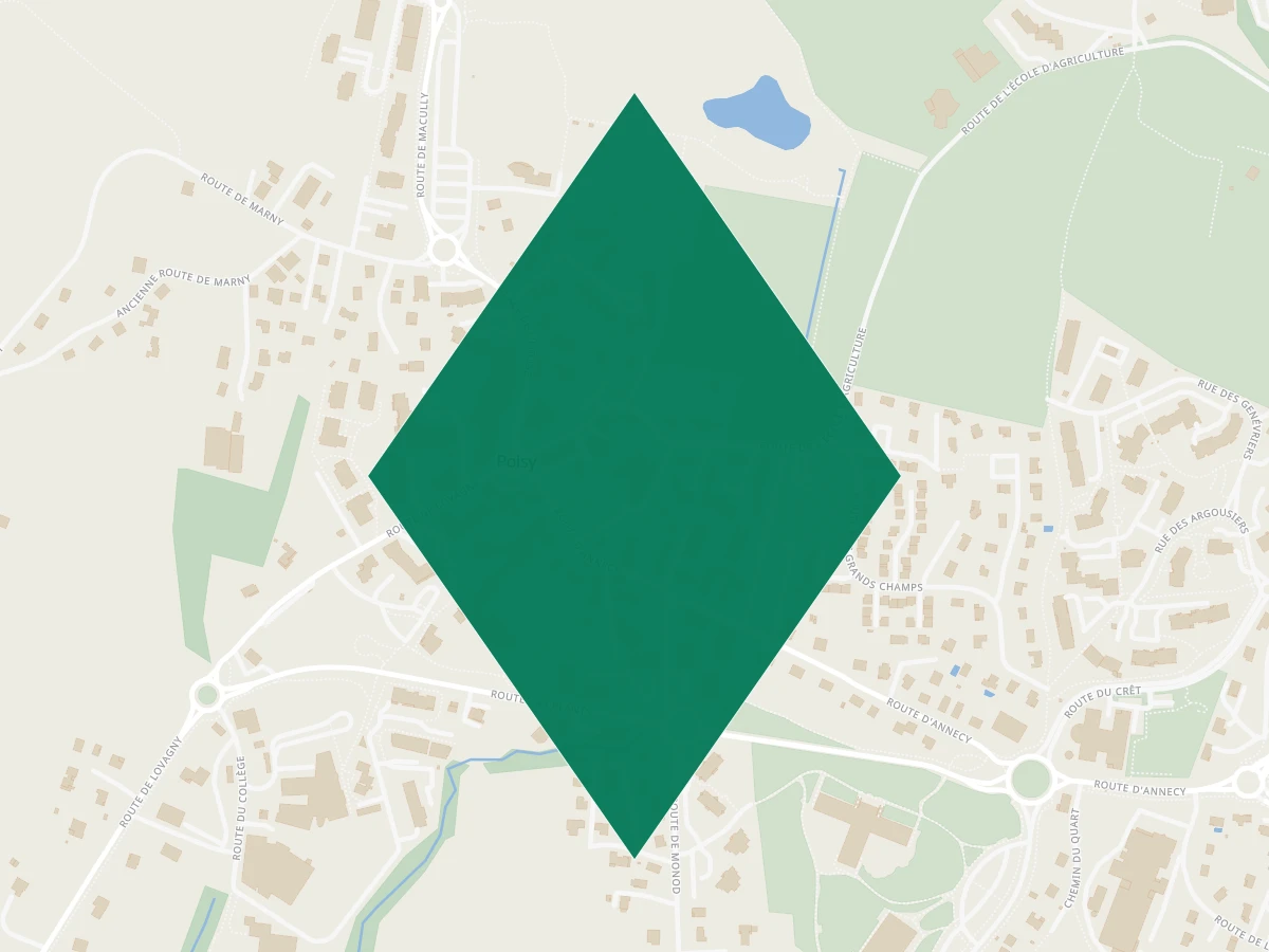 Carte des communes à 15 minutes de Annecy