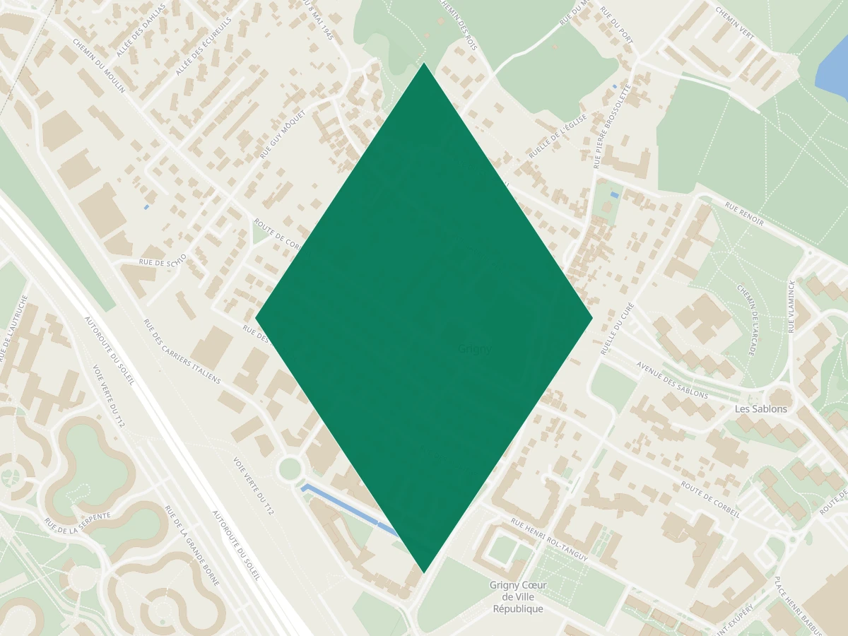 Carte des communes à 30 minutes de Paris